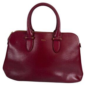 Vintage Ralph Lauren Burgundy Leather Handbag Satchel Bag